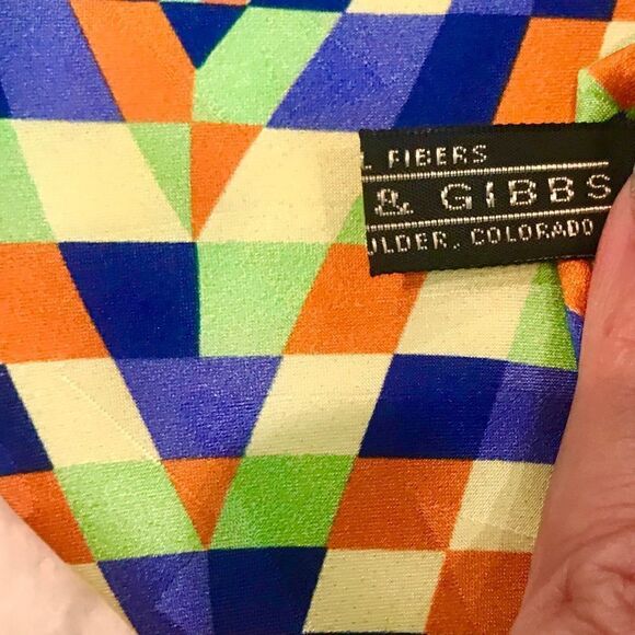 Vintage Carrot & Gibbs Graphic Geometric Tie EUC - Picture 3 of 3
